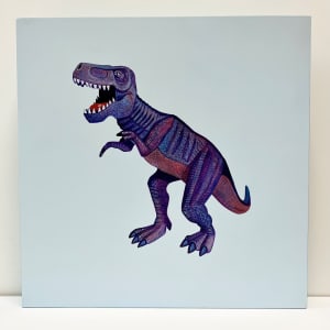 Big Rex - Violet on Pale Blue by Colleen Critcher