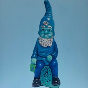 Blue Gnome on Baby Blue by Colleen Critcher
