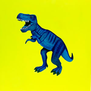 Blue T.Rex on Yellow