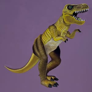 Yellow T.Rex on Violet by Colleen Critcher