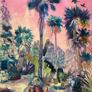 Palm Trees under Pink Skies by Angie Porter