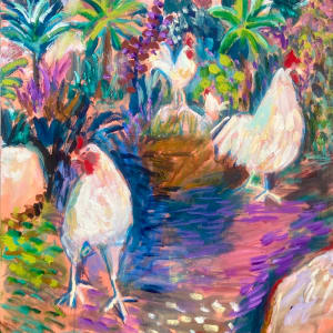 Chickens and Cactus by Angie Porter