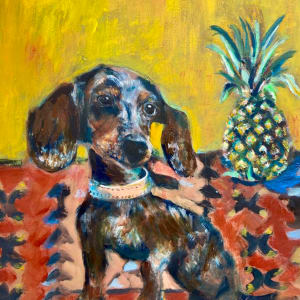 Pineapple and Puppy daydreaming of Morocco by Angie Porter