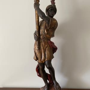 Venetian Polychrome-Decorated Wood Carved Blackamoor