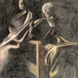 The Master Drummer and His Granddaughter Signed Giclee by Michelle Cobb