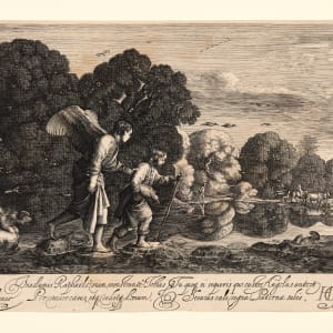 Tobias Carrying the Fish, Walking with the Angel / The Little Tobias by Hendrik Goudt