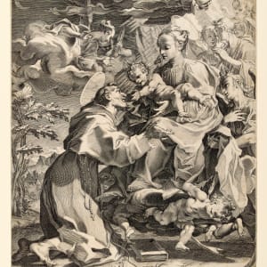 Mary with Christ Child appearing to Saint Francis by Francesco Villamena