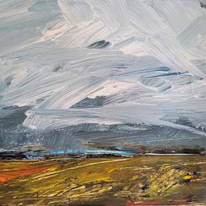 Fields of Rust and Yellow Under a Cloudy Blue Sky by Kathleen Bignell 
