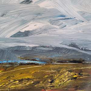 Fields of Rust and Yellow Under a Cloudy Blue Sky by Kathleen Bignell 