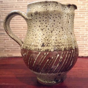Brown and White Speckled and Striped Pitcher