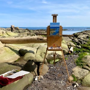 Reef Bay Afternoon by Terrill Welch  Image: Second plein air painting day March 16, 2023.