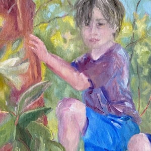 Boys Climbing in an Arbutus Tree by Terrill Welch 