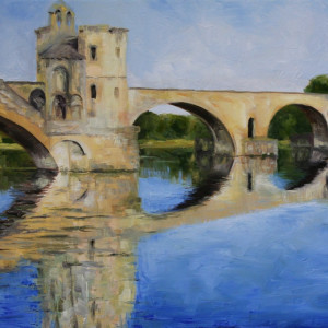 Morning by Pont d'Avignon by Terrill Welch 