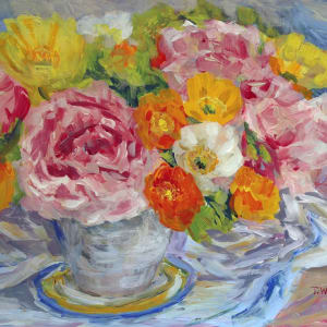 Peonies and Poppies Still Life Study by Terrill Welch 