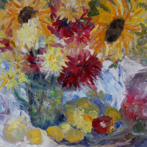 Plums, Apples and Mostly Sunflowers by Terrill Welch