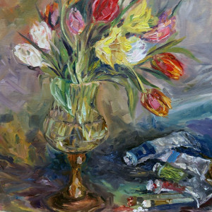 Tulips in the Studio by Terrill Welch