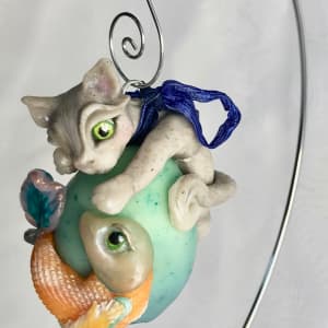 "Fishing for Sushi "Hand-sculpted Ornament