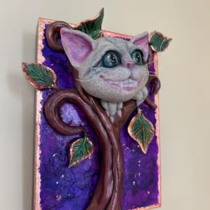 Grin: Cheshire Cat Wall Relief by Marie Young