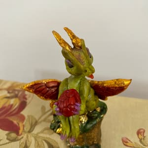 Summer Hatchling Baby Dragon Figurine by Marie Young 