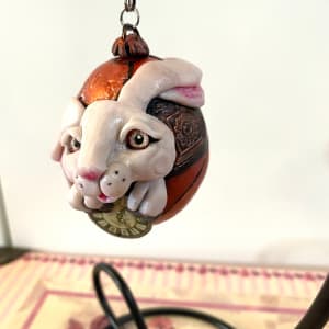 White Rabbit Ornament by Marie Young 