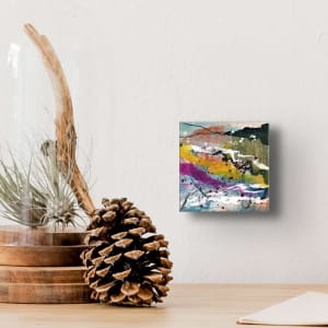 Tangled Shore by Cynthia Berg  Image: 4x4 mixed media on paper, mounted to wood panel; in situ mockup