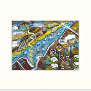 The Milky Way by Mary Rush  Image: The Milky Way - 9 x 12 inches, Acrylic & Glitter on Paper - Included 15 x 18 Mat