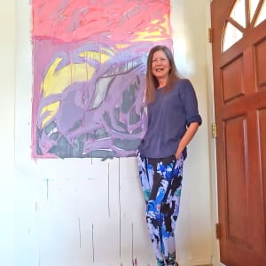 Daybreak by Mary Rush  Image: Me, Mary Rush, with my painting, Daybreak