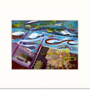 Traveling the Cosmos by Mary Rush  Image: Traveling the Cosmos - 9 x 12 inches, Acrylic on Paper - Matted to 15 x 18 inches