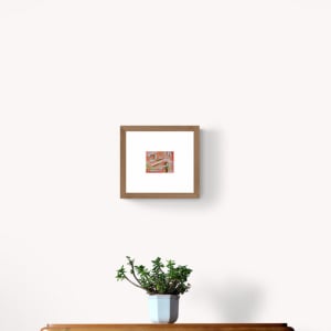 Mini Abstract in Tan, Red, Green, and Blue #1 of 3 - Underwater Portal Window by Mary Rush  Image: Insitu