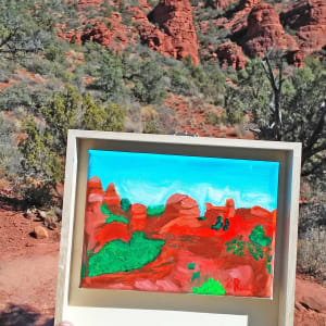 Thunder Mountain, Sedona by Mary Rush  Image: The result at the end of the painting session on location at Thunder Mountain, Sedona, Arizona.