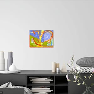 Collage Exploration Series on 9 x 12 Canvas #1 - Golden Gate Vortex by Mary Rush 