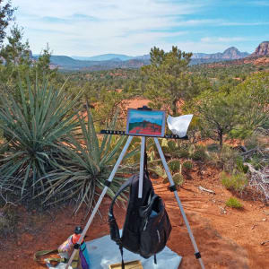 Longview from Courthouse Butte Loop by Mary Rush  Image: Painting the long view on location