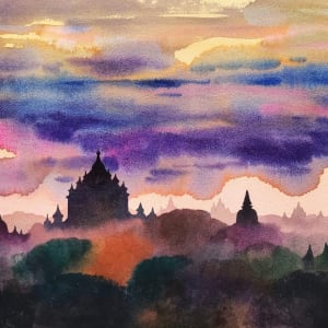 Colorful Cloud over Bagan by Zar Ni