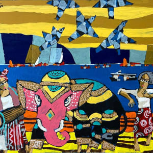 Elephant Dance & Blue River (2022) by Win Pe