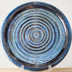 Spiral Blue and Brown Platter by Joe Dallas