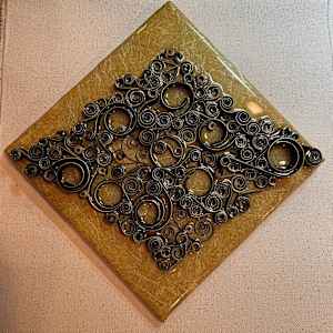 Black & Gold Quilling Tile by Melissa Flattery, Image 3.