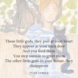 Cat Painting: These Little Gods, They Pull At Your Heart by Anne-Louise Ewen 