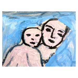 Mother & Child, Blue and Pink by Anne-Louise Ewen 
