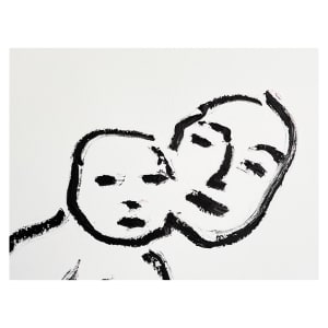 Mother & Child, Black and White by Anne-Louise Ewen 