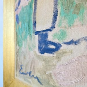 Horse Painting with Lady in Hat (Wide Gold Frame) by Anne-Louise Ewen 