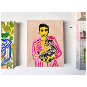 Cat Painting: For He Is A Mixture of Gravity and Waggery by Anne-Louise Ewen 