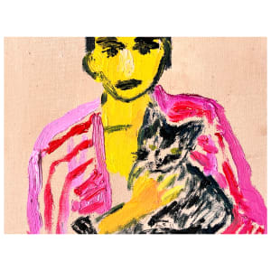 Cat Painting: For He Is A Mixture of Gravity and Waggery by Anne-Louise Ewen 