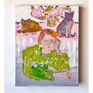 Cat Painting: There are Two Means of Refuge from the Miseries of Life by Anne-Louise Ewen 
