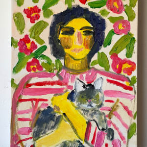 Cat Painting: Get Going on a Little Optimism Around Here by Anne-Louise Ewen 