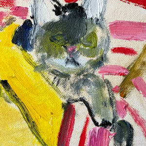 Cat Painting: Get Going on a Little Optimism Around Here by Anne-Louise Ewen 