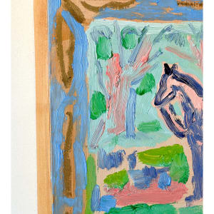 Tiny Horse with Blue and Gold Frame by Anne-Louise Ewen 