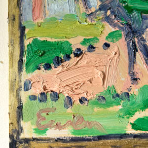 Tiny Horse with Navy Blue and Gold Frame by Anne-Louise Ewen 