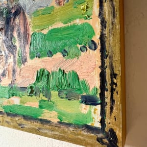 Tiny Horse with Navy Blue and Gold Frame by Anne-Louise Ewen 