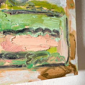 Tiny Pink Appaloosa Horse with White and Gold Frame by Anne-Louise Ewen 