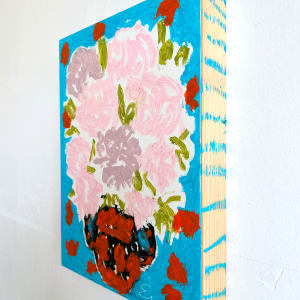 Bouquet on Turquoise Background by Anne-Louise Ewen 